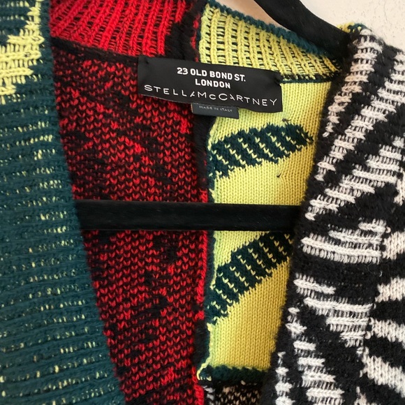 EUC STELLA MCCARTNEY + Ed Curtis patchwork jacquard-knit wool cardigan M - Picture 6 of 11